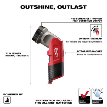 Milwaukee M12 49-24-0146 Work Light - LED - Red - 18860