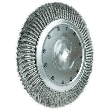 Weiler 09969 Wheel Brush - 15 in Dia - Knotted - Standard Twist Steel Bristle