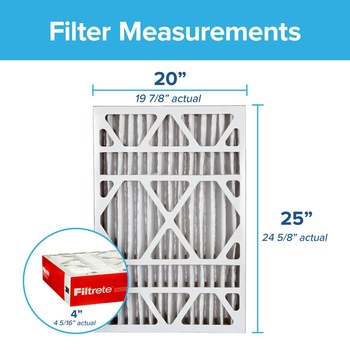 3M Filtrete Allergen Reduction 20 in x 25 in x 4 in NADP03-4IN-4 MERV 11, 1000 MPR Air Filter - Deep Pleat - 87092