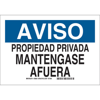 Picture of Brady B-401 High Impact Polystyrene Rectangle White Spanish Restricted Area Sign part number 38664 (Main product image)