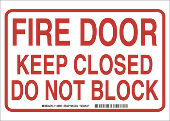 Picture of Brady B-302 Polyester Rectangle White English Fire Exit Sign part number 132150 (Main product image)