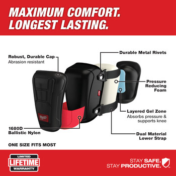 Milwaukee Knee Pad Performance 48-73-6030 - Size Universal - Black/Red - 56092