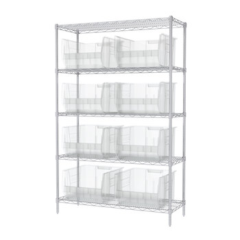 Picture of Akro-Mils AWS184830283SC Akrobin 2000 lb Adjustable Clear Chrome Steel Open Fixed Shelving System (Main product image)