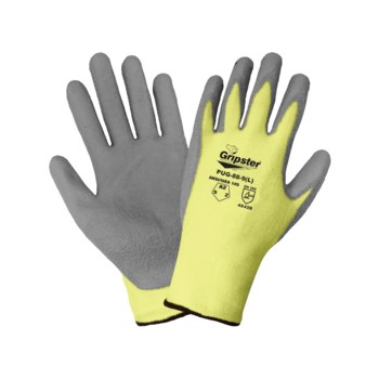 Global Glove Gripster PUG-88-VP Yellow Large Cut-Resistant Gloves - ANSI A2 Cut Resistance - Polyurethane Palm & Fingers Coating - PUG-88-VP-9(L)