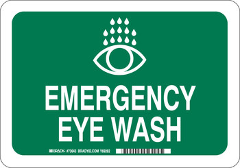 Picture of Brady B-120 Fiberglass Reinforced Polyester Rectangle English Eyewash Sign part number 73643 (Main product image)