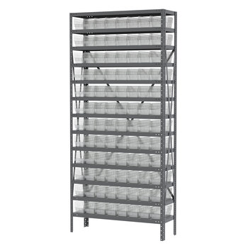 Picture of Akro-Mils AS1279120SC Shelfmax 6500 lb Adjustable Clear Gray Powder Coated Steel 22 ga Open Fixed Shelving System (Main product image)