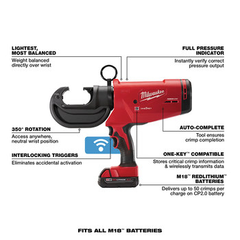 Milwaukee M18 FORCE LOGIC 12T Utility Crimper - 16 in - 47379