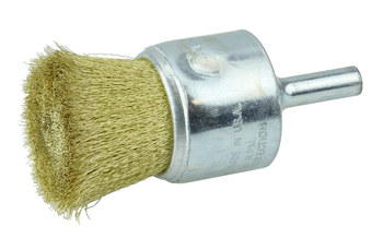 Weiler Brass Cup Brush - Unthreaded Stem Attachment - 1 in Diameter - 0.005 in Bristle Diameter - 10128