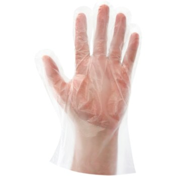 Global Glove Clear Medium Powder Free Disposable Gloves - Industrial Grade - 11 in Length - Embossed Finish - 9600-M