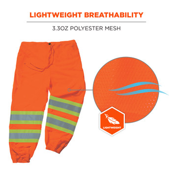 Ergodyne High-Visibility Pants 8911 22865 - Size Large/XL - High-Visibility Orange