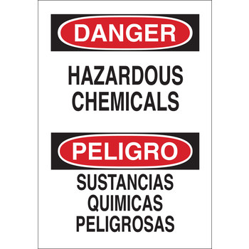 Picture of Brady Bradyglo B-401 Polystyrene Rectangle White English / Spanish Hazardous Material Sign part number 39074 (Main product image)