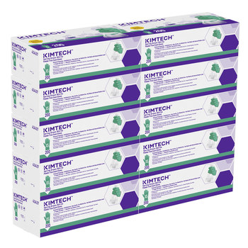 Kimtech Spring Green X-Small Powder Free Disposable Gloves - 4.7 mil Thick - 43437