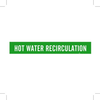 Picture of Brady White on Green Vinyl 7375-1 Self-Adhesive Pipe Marker (Main product image)