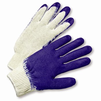 Picture of West Chester 708SLC Blue/White Large Cotton/Polyester Full Fingered General Purpose Gloves (Main product image)