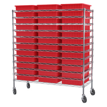 Picture of Akro-Mils AWS2460M33224 Akro-Grid 2000 lb Adjustable Red Chrome Steel Open Fixed Shelving System (Main product image)