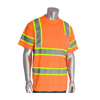 Picture of PIP 313-CNTSPLY Orange Polyester High Visibility Shirt (Main product image)