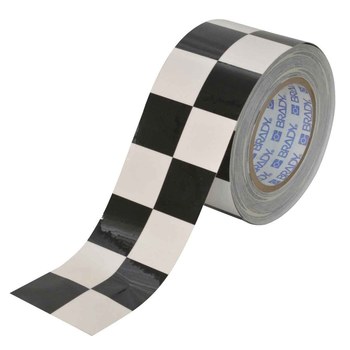 Brady ToughStripe Black / White Floor Marking Tape - 3 in Width x 100 ft Length - 71158