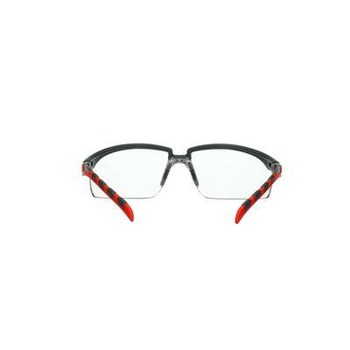3M Solus 2000 Series Safety Glasses S2001SGAF-RED - Scotchgard Anti-Fog Clear Lens - Gray/Red Ratcheting Temples