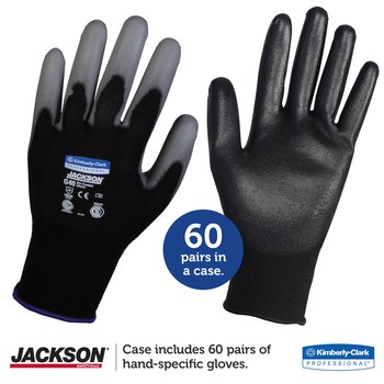 Ansell KleenGuard G40 Black 7 Work Gloves - Polyurethane Full Coverage Coating - 13837