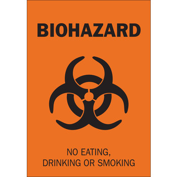 Picture of Brady B-120 Fiberglass Reinforced Polyester Rectangle Orange English Biohazard Sign part number 69813 (Main product image)