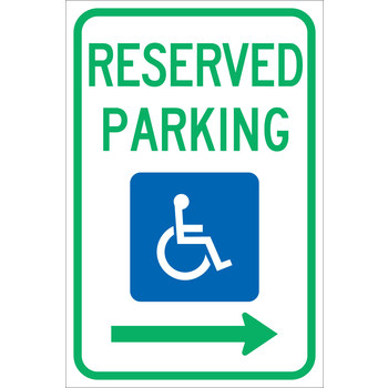 Picture of Brady B-959 Aluminum Rectangle White English Disabled Parking & Building Access Sign part number 113311 (Main product image)