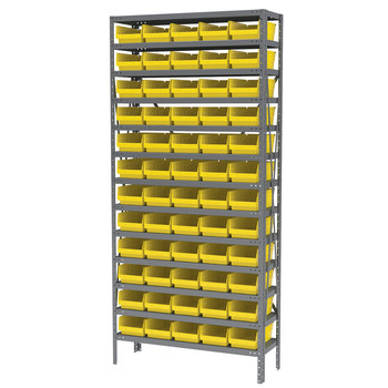 Picture of Akro-Mils AS1279130Y Shelfmax 6500 lb Adjustable Yellow Gray Powder Coated Steel 22 ga Open Fixed Shelving System (Main product image)