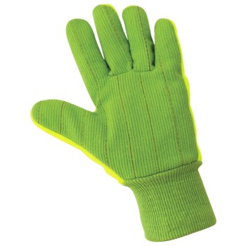 Global Glove Cotton Corded with Impact Protection Green One Size Cotton/Polyester Work Gloves - C19GCPB