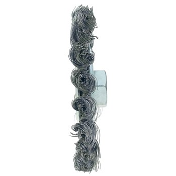 Weiler Wolverine 36216 Wheel Brush - 4 in Dia - Knotted - Standard Twist Steel Bristle