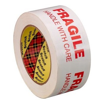 NEW 36 FRAGILE PRINTED PACKAGING ADHESIVE TAPE ROLLS 2" 48mm WIDE x 50 METRES 