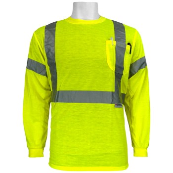 Size: 3XL ANSI Class 3 Hi Visibility long sleeve shirt P/N # GLO-008LS-3XL 