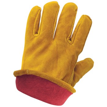 Global Glove 3200SRF Brown Large Split Cowhide Cotton/Leather Driver's Gloves - Keystone Thumb - 3200SRF/LG