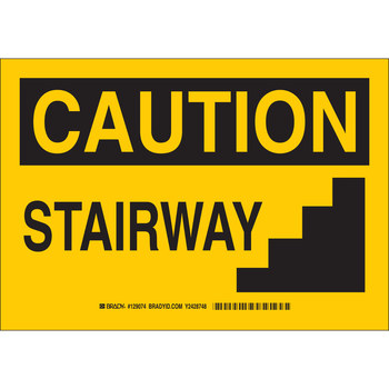 Picture of Brady B-401 High Impact Polystyrene Rectangle Yellow English Safety Awareness Sign part number 129073 (Main product image)
