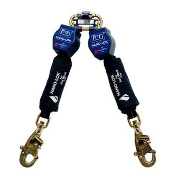 DBI-SALA Nano-Lok Quick Connect Black Kevlar Webbing Self-Retracting Lifeline - 6 ft Length - 840779-10162