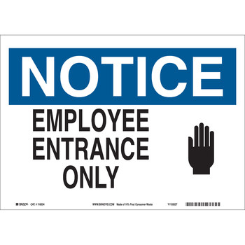 Picture of Brady B-563 High Density Polypropylene Rectangle White English Restricted Area Sign part number 116199 (Main product image)