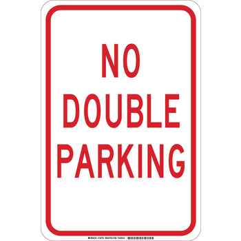 Picture of Brady B-555 Aluminum Rectangle White English Parking Restriction, Permission & Information Sign part number 129720 (Main product image)