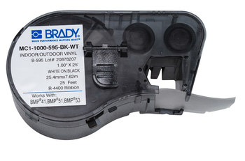 Picture of Brady Black / White Thermal Transfer MC1-1000-595-BK-WT Continuous Thermal Transfer Printer Label Cartridge (Main product image)