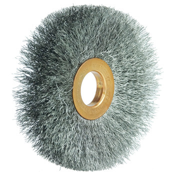 Weiler 15637 Wheel Brush - 3 in Dia - Crimped Steel Bristle