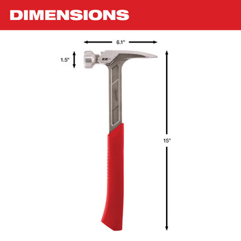 Milwaukee Forged Steel Framing Hammer 48-22-9023 - I-Beam Handle - 22 oz Head