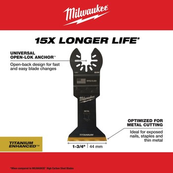 Milwaukee OPEN-LOK End Cut Oscillating Blade 49-25-1269 - Bi-Metal