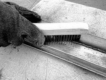 Weiler Vortec Pro Stainless Steel Hand Wire Brush - 2.05 in Width x 10.05 in Length - 0.012 in Bristle Diameter - 25104