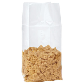 Clear Gusseted Polypropylene Bag - 4 in x 9 in x 2 3/4 in - 1.5 mil Thick - 12819