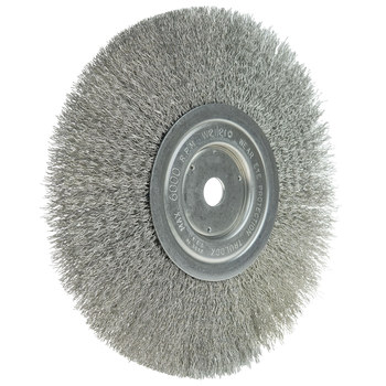Weiler 01805 Wheel Brush - 8 in Dia - Crimped Stainless Steel Bristle
