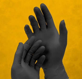Adenna Dark Light Black Large Powder Free Disposable General Purpose & Examination Gloves - Medical Exam Grade - 9.4 in Length - 9 mil Thick - DLG676