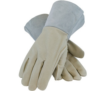 Picture of PIP 75-320HO Gray/Tan Medium (Left Hand Only) Leather Grain, Split Cowhide, Pigskin Welding Glove (Main product image)