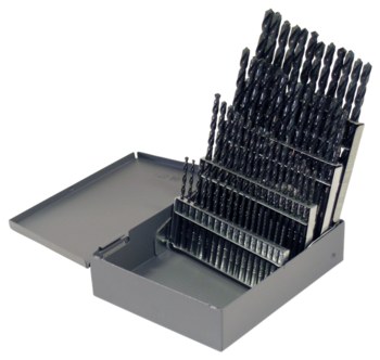 Picture of Cle-Line 1801 #1-#60 135° Right Hand Cut High-Speed Steel Heavy-Duty Jobber Length Drill Set C21124 (Main product image)