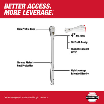 Milwaukee 48-22-9037 Ratchet - Chrome Vanadium Steel - 12 in