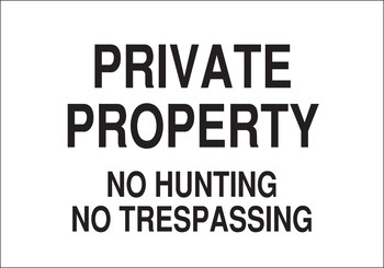 Picture of Brady B-120 Fiberglass Reinforced Polyester Rectangle White English Trespassing Sign part number 122883 (Main product image)