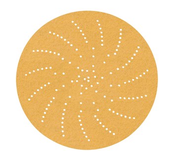 3M 216U Coated Aluminum Oxide Yellow Hook & Loop Disc - Paper Backing - A Weight - P220 Grit - Very Fine - 3 in Diameter - 20830