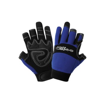 Global Glove Gripster SG9001NF Black/Blue Large PVC/Spandex/Synthetic Leather Mechanic's Gloves - SG9001NF/LG