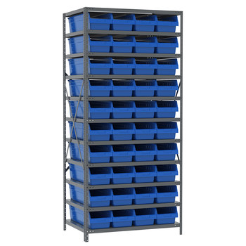 Picture of Akro-Mils AS2479084 550 lbs Fixed Blue Gray Powder Coated Steel 22 ga Open Fixed Shelving (Main product image)